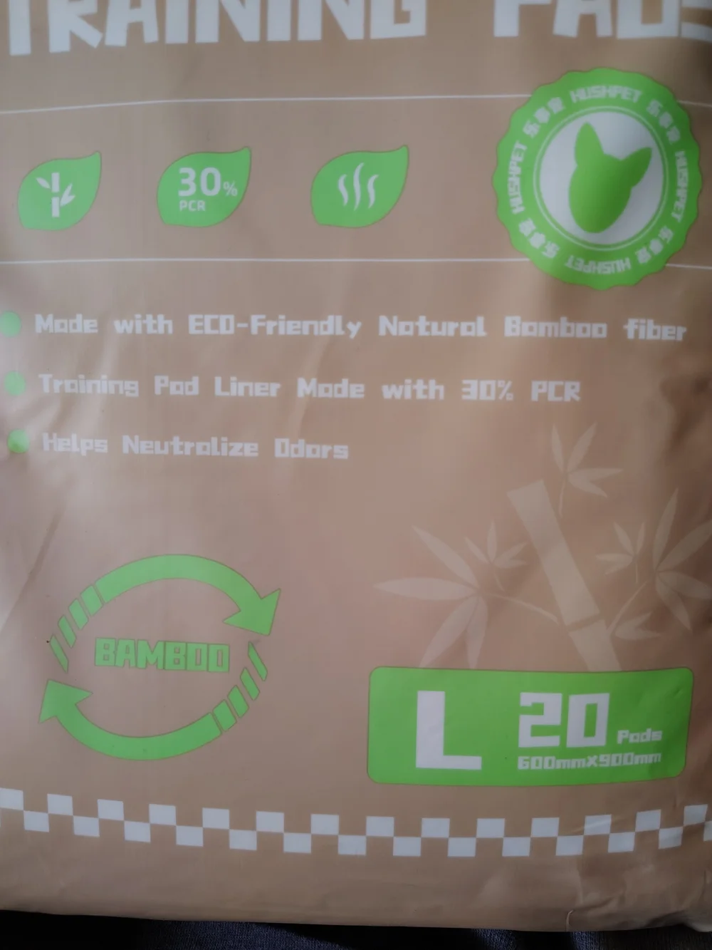 Bamboo Training Pads - Large, Brown
